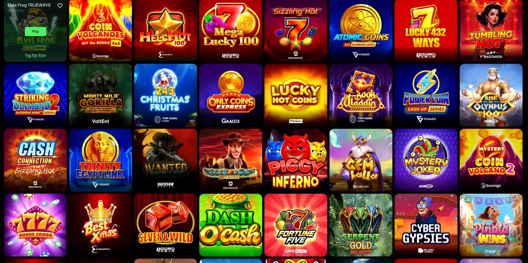 Игровой интерфейс казино Вега